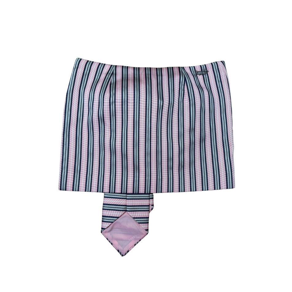 Dsquared² Tie Knot Pink Striped Mini Skirt