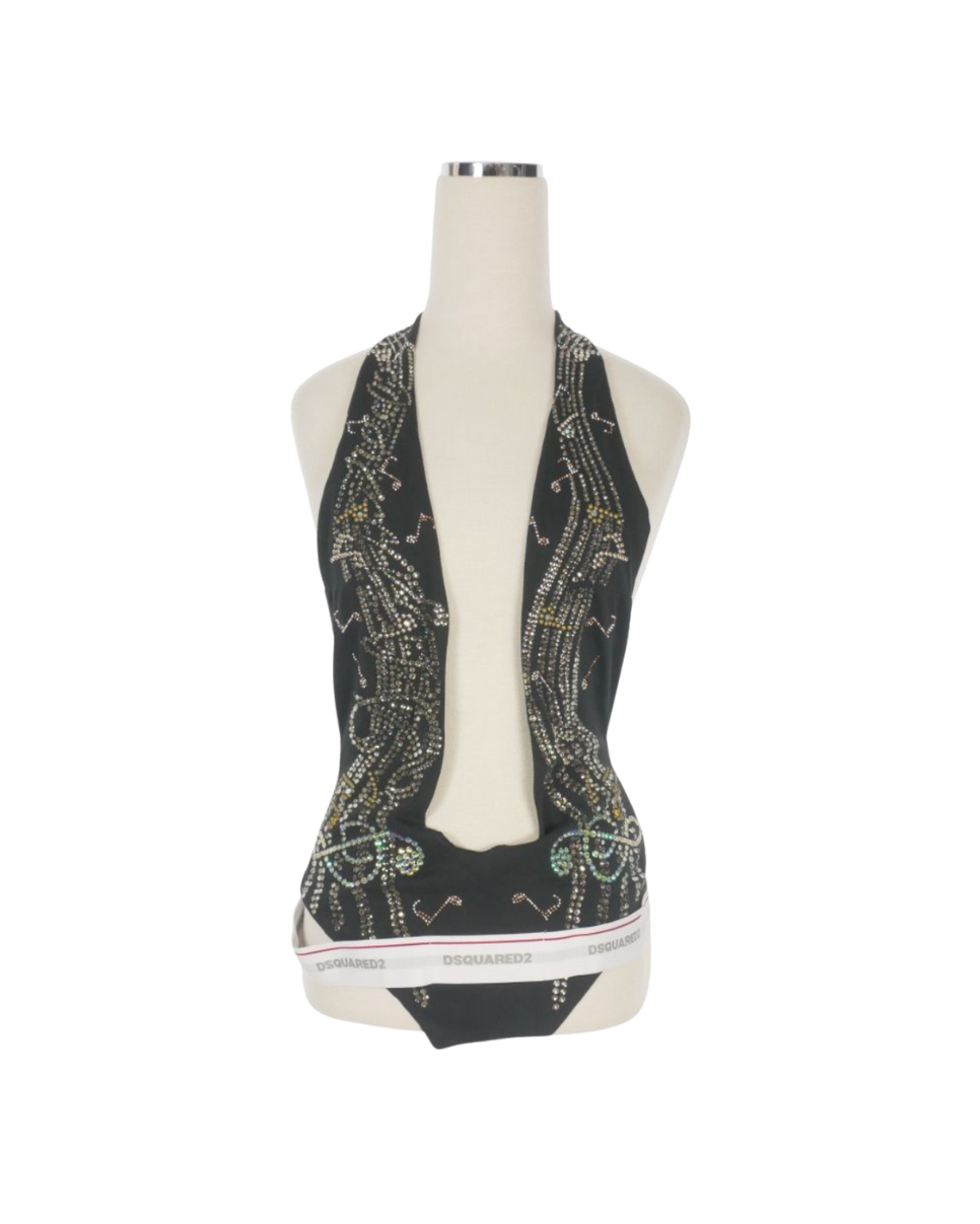 Dsquared² F/W 2023 Crystal Musical Note Bodysuit
