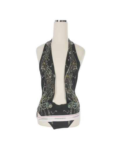 Dsquared² F/W 2023 Crystal Musical Note Bodysuit