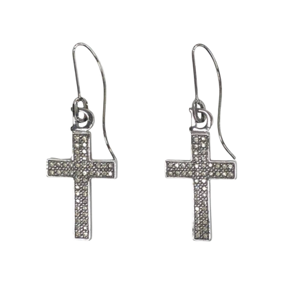 Christian Dior Rhinestone Cross Earrings