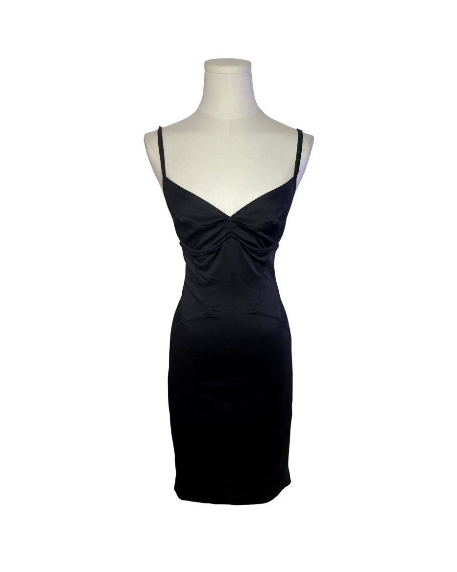 Just Cavalli Black Satin Bustier Dress