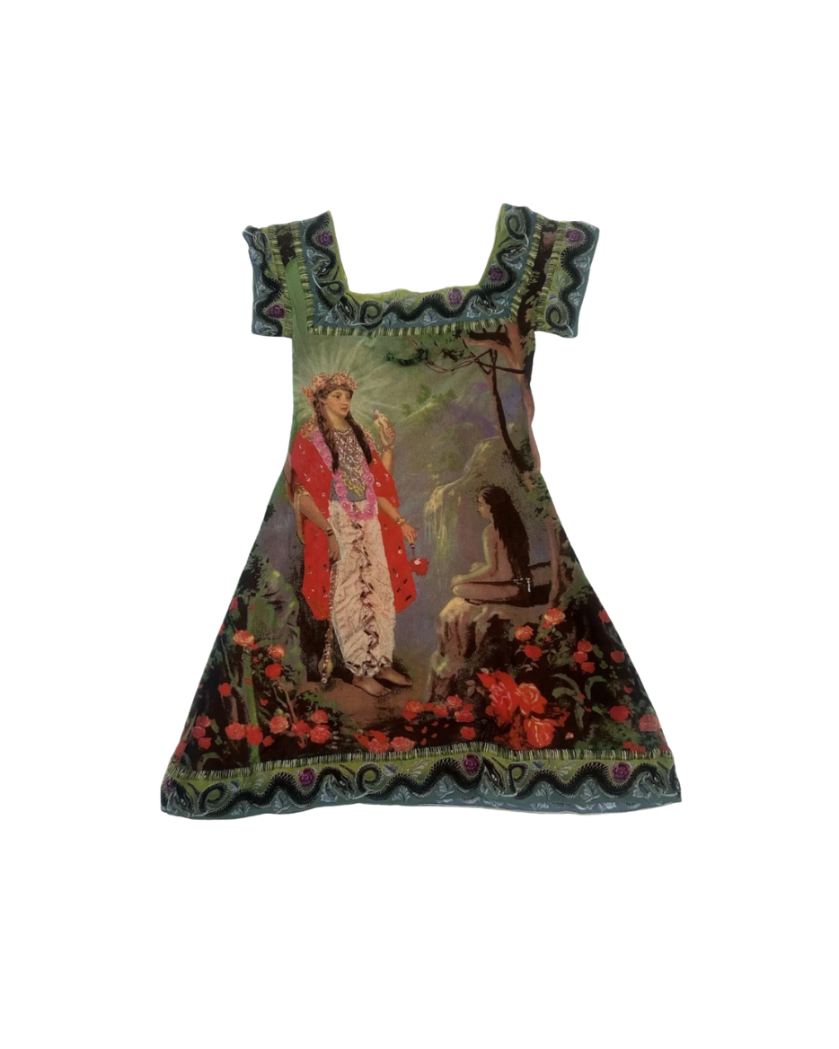 Jean Paul Gaultier Maille Frida Kahlo Mesh Mini Dress