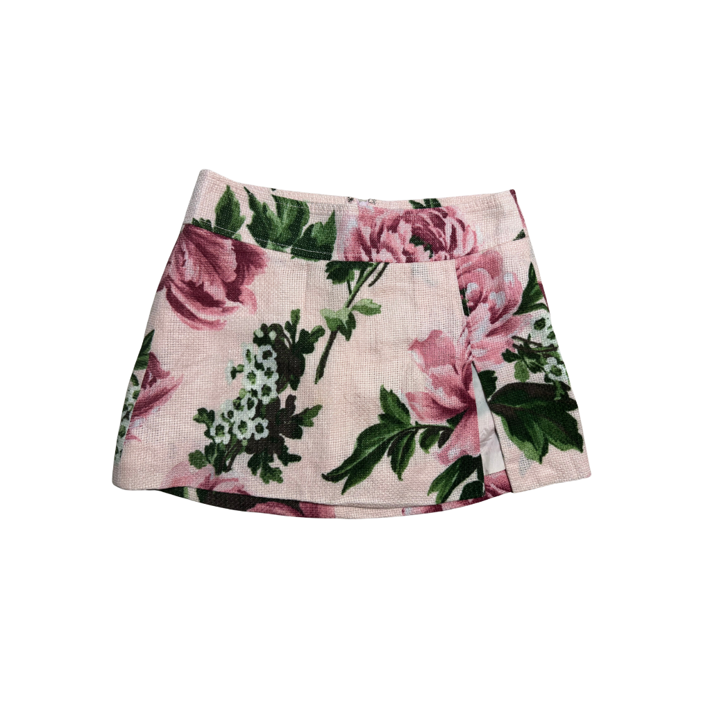 Dolce & Gabbana Linen Floral Mini Skirt