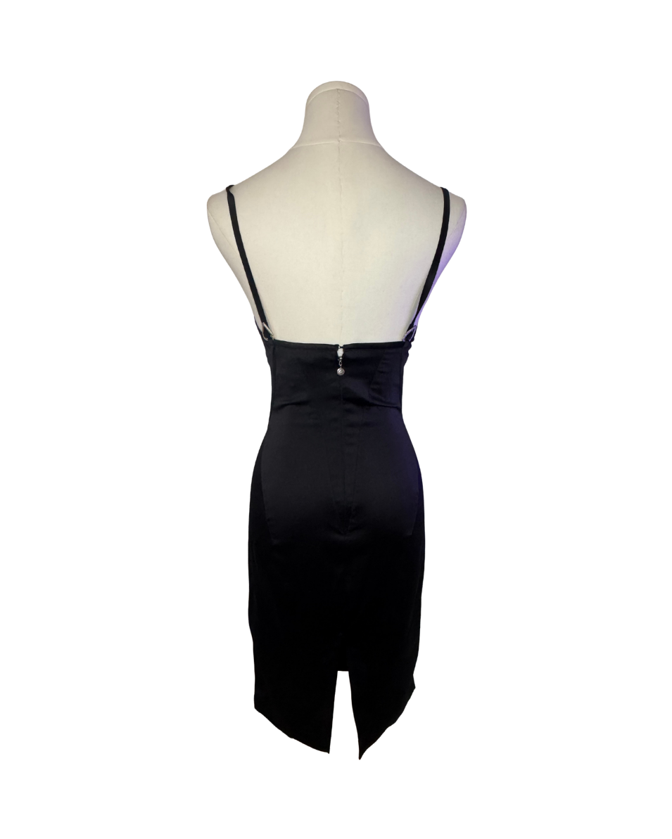 Just Cavalli Black Satin Bustier Dress
