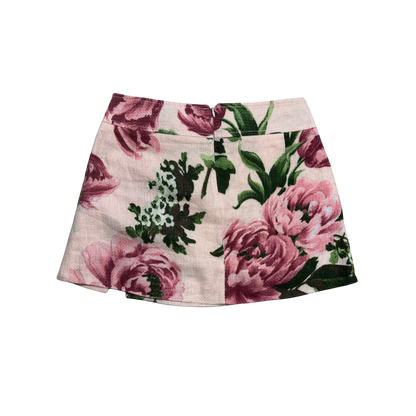 Dolce & Gabbana Linen Floral Mini Skirt