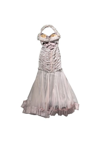 Zac Posen Ruffle Hem Halter Gown