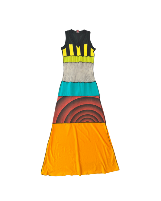 Jean Paul Gaultier Mesh Patchwork Maxi Dress