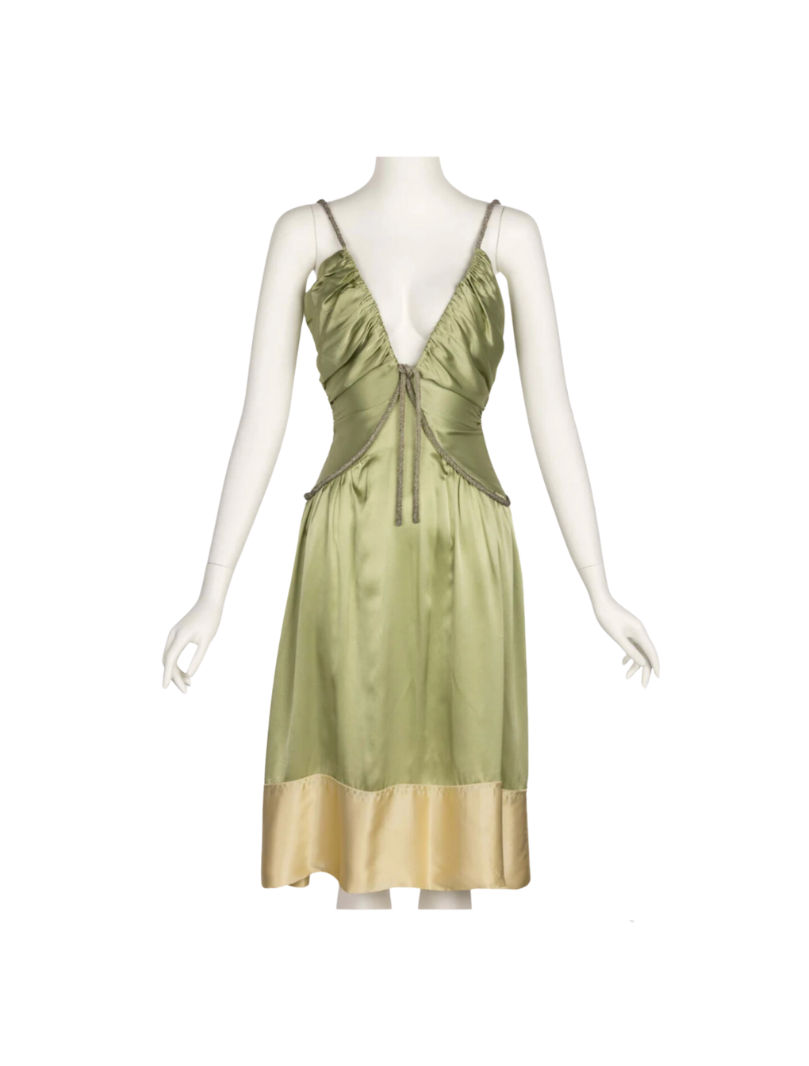 Chloé by Phoebe Philo Beaded Plunge Silk Dress