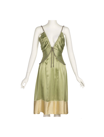 Chloé by Phoebe Philo Beaded Plunge Silk Dress