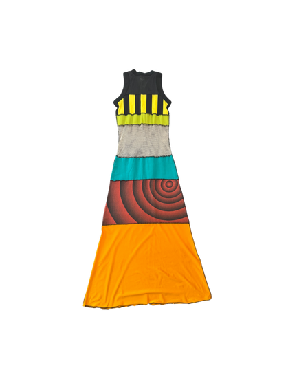 Jean Paul Gaultier Mesh Patchwork Maxi Dress