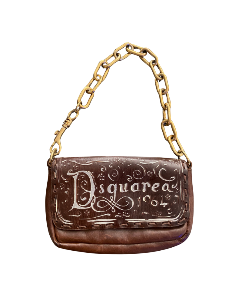 Dsquared² Leather Gold Chain Bag