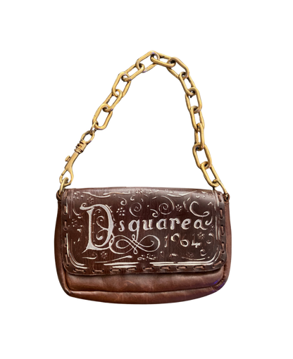 Dsquared² Leather Gold Chain Bag