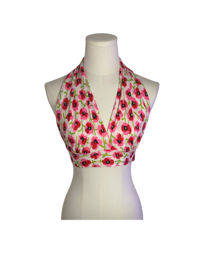 Vintage Floral Halter Bra Top