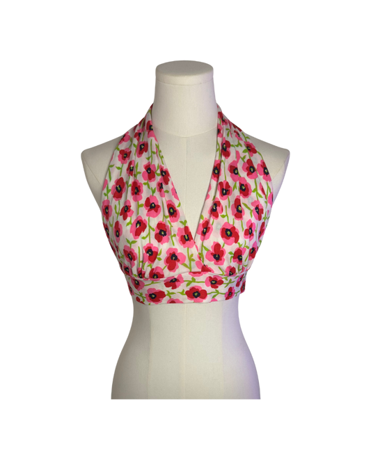 Vintage Floral Halter Bra Top