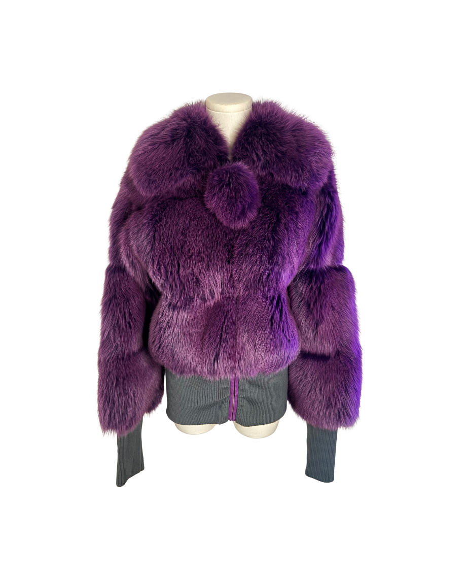 Dolce & Gabbana Purple Fur Jacket