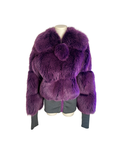 Dolce & Gabbana Purple Fur Jacket