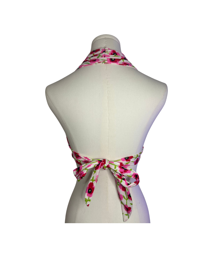 Vintage Floral Halter Bra Top