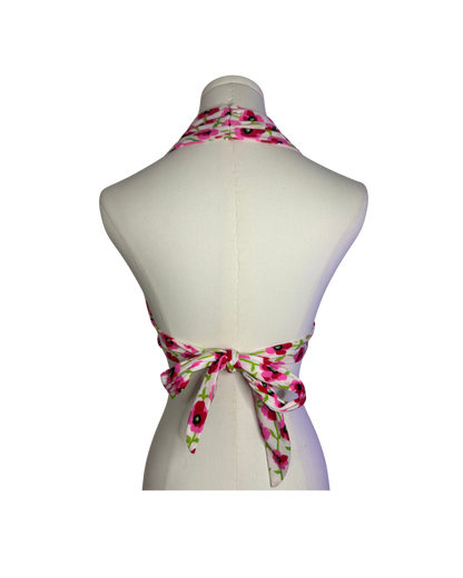Vintage Floral Halter Bra Top