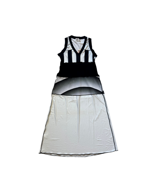 Jean Paul Gaultier Mesh Patchwork Midi Dress