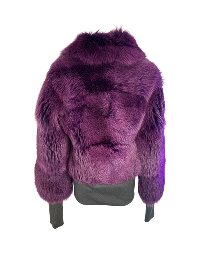 Dolce & Gabbana Purple Fur Jacket