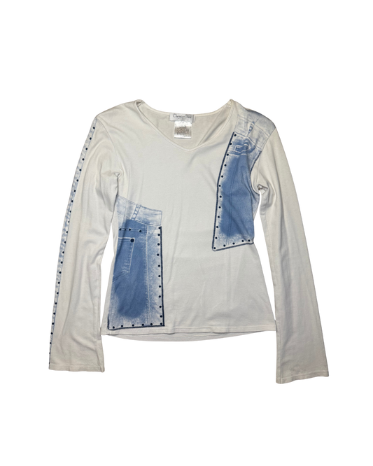 Christian Dior Denim Printed Top