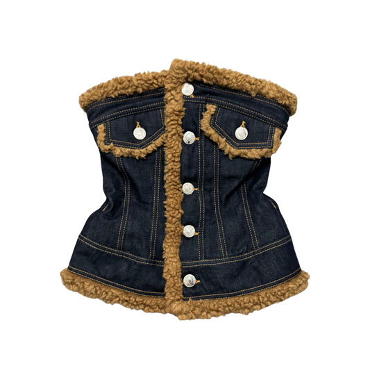 Dsquared² Denim Strapless Bustier Top