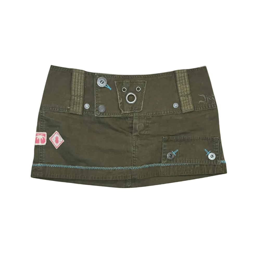 Diesel Green Utility Mini Skirt