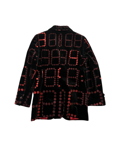 Moschino Cheap & Chic Velvet Alarm Clock Patterned Blazer