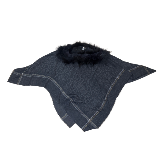 Roberto Cavalli Fox Fur Trimmed Poncho