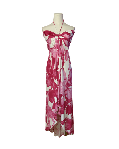 Celine High Low Hibiscus Maxi Dress