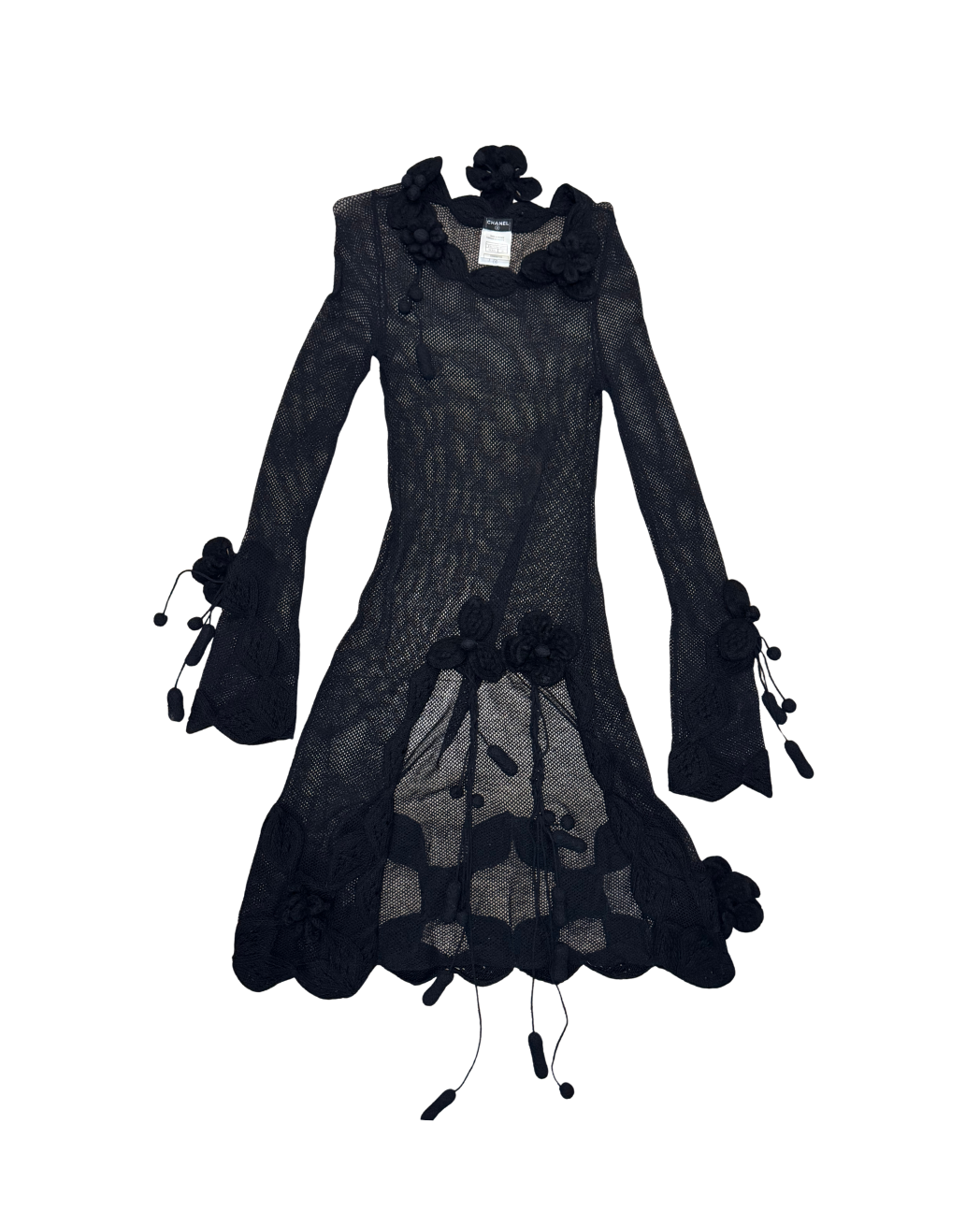 Chanel Camellia Applique Knit Dress