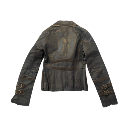 Just Cavalli Brown Leather Jacket