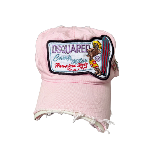 Dsquared² Pink Cutoff “Camp Milan” Baseball Hat
