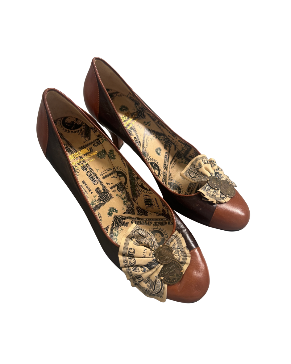 Moschino Cheap & Chic Brown Money Heels