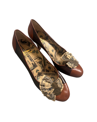 Moschino Cheap & Chic Brown Money Heels