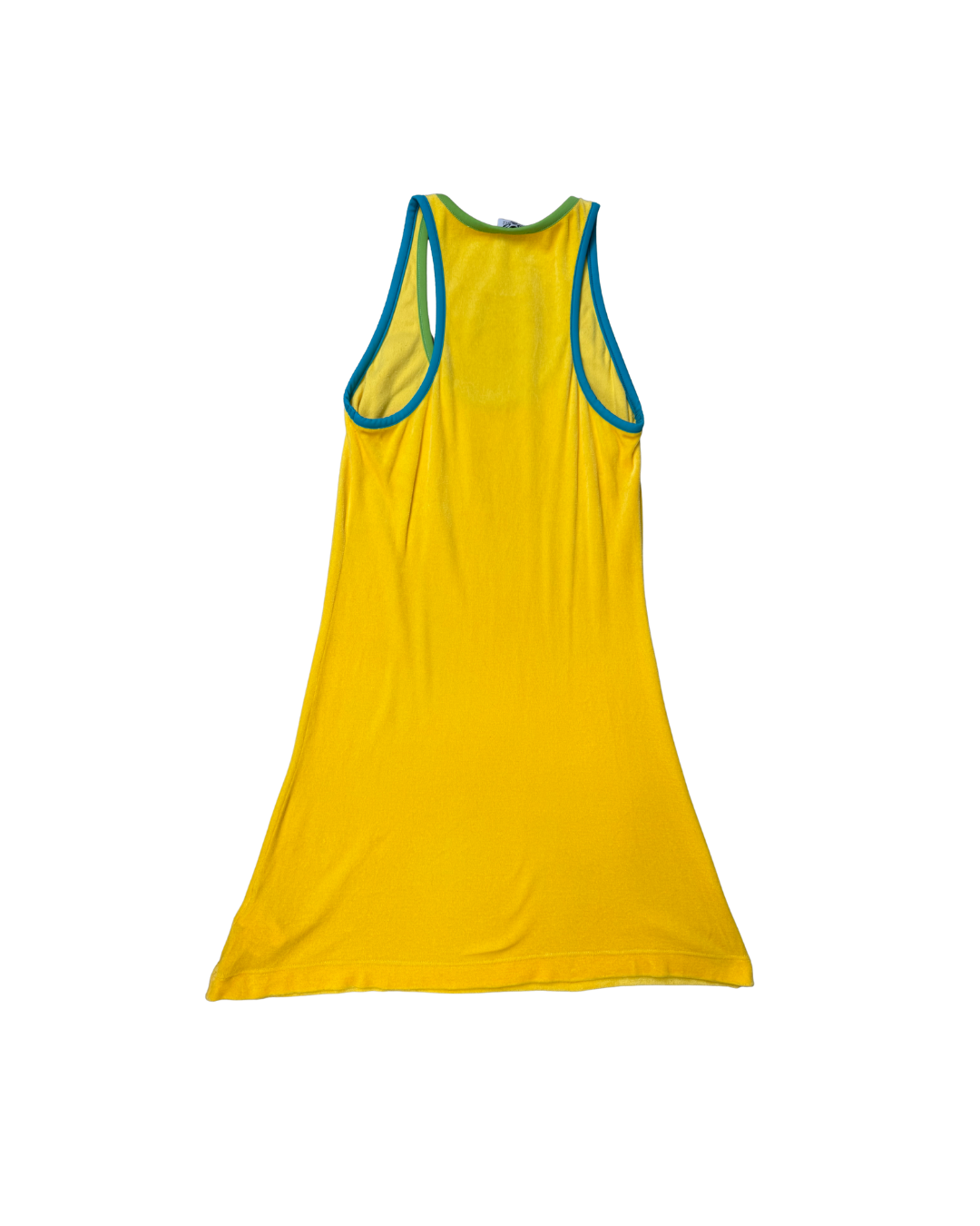 Dolce & Gabbana Velour Yellow “I Heart D&G” Mini Dress