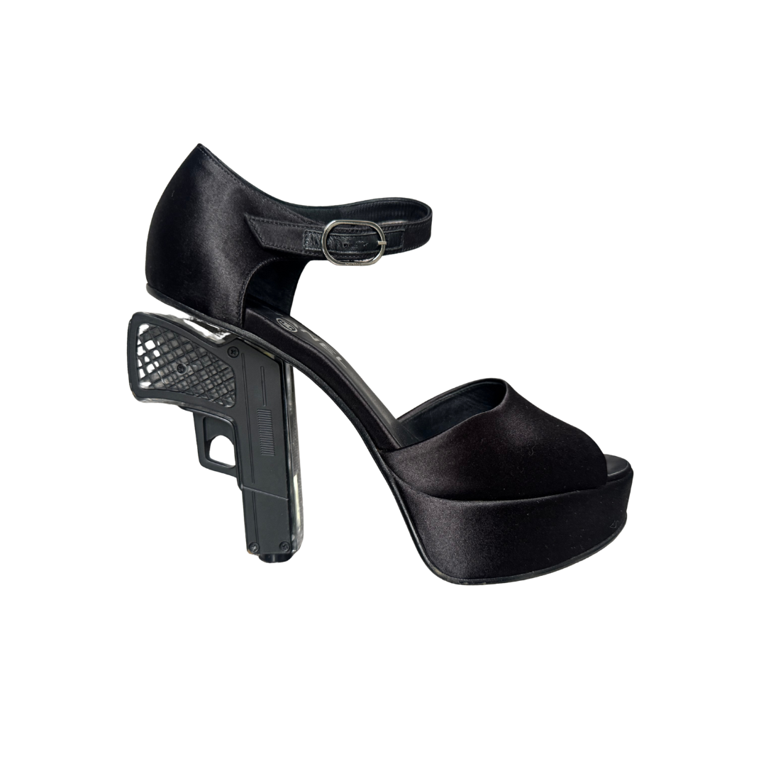 Chanel Black ‘Miami Vice’ Platform Gun Heels