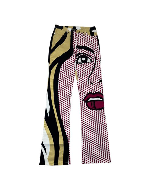Iceberg Pop Art Rhinestone Embellished Jeans