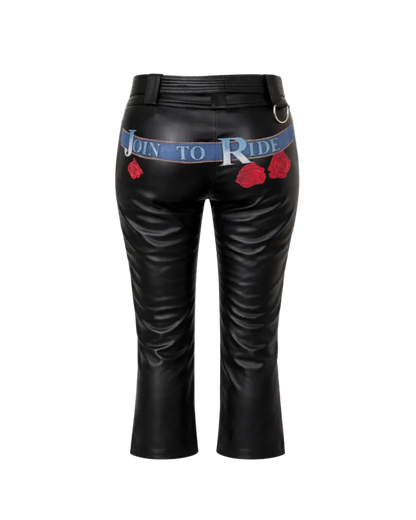 Dolce & Gabbana Black Leather “Join to Ride” Capri Pants
