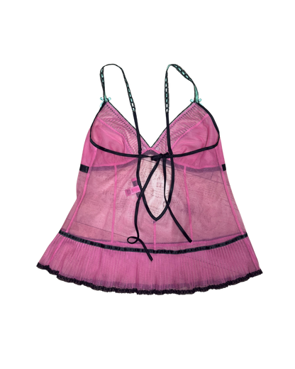 Betsey Johnson Pink Mesh Tank Top