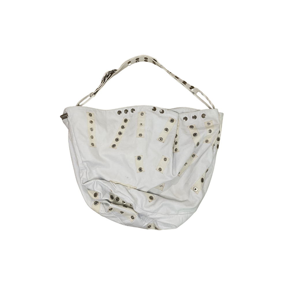 Dolce & Gabbana White Slouchy Leather Snap Bag