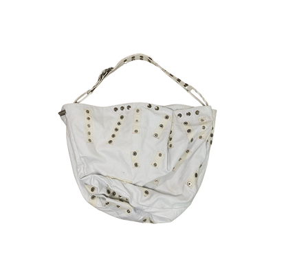 Dolce & Gabbana White Slouchy Leather Snap Bag