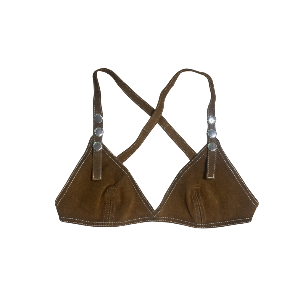 Dsquared² Brown Suede Bra Top