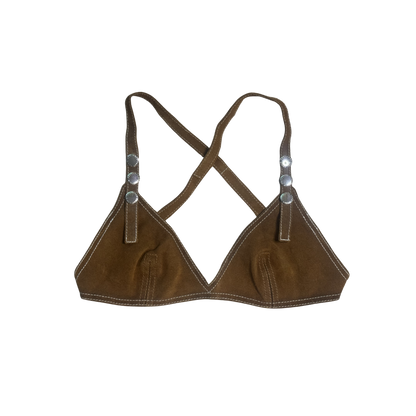 Dsquared² Brown Suede Bra Top