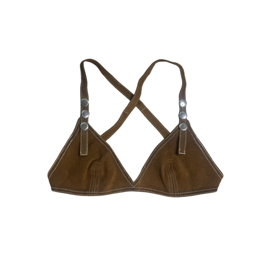 Dsquared² Brown Suede Bra Top