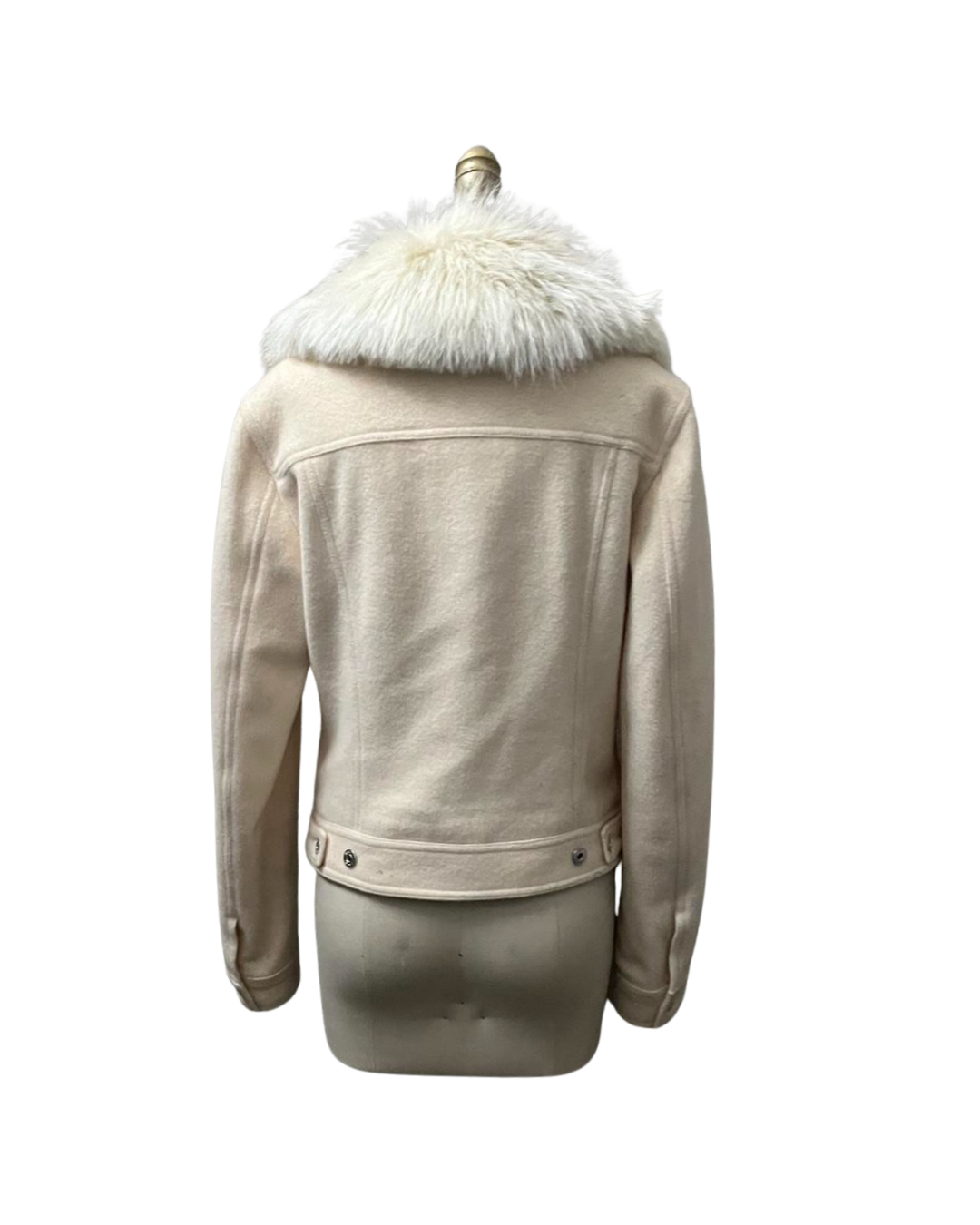 Moschino Jeans Faux Fur Question Mark Coat