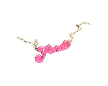 Fendi Gold & Pink Logo Chain