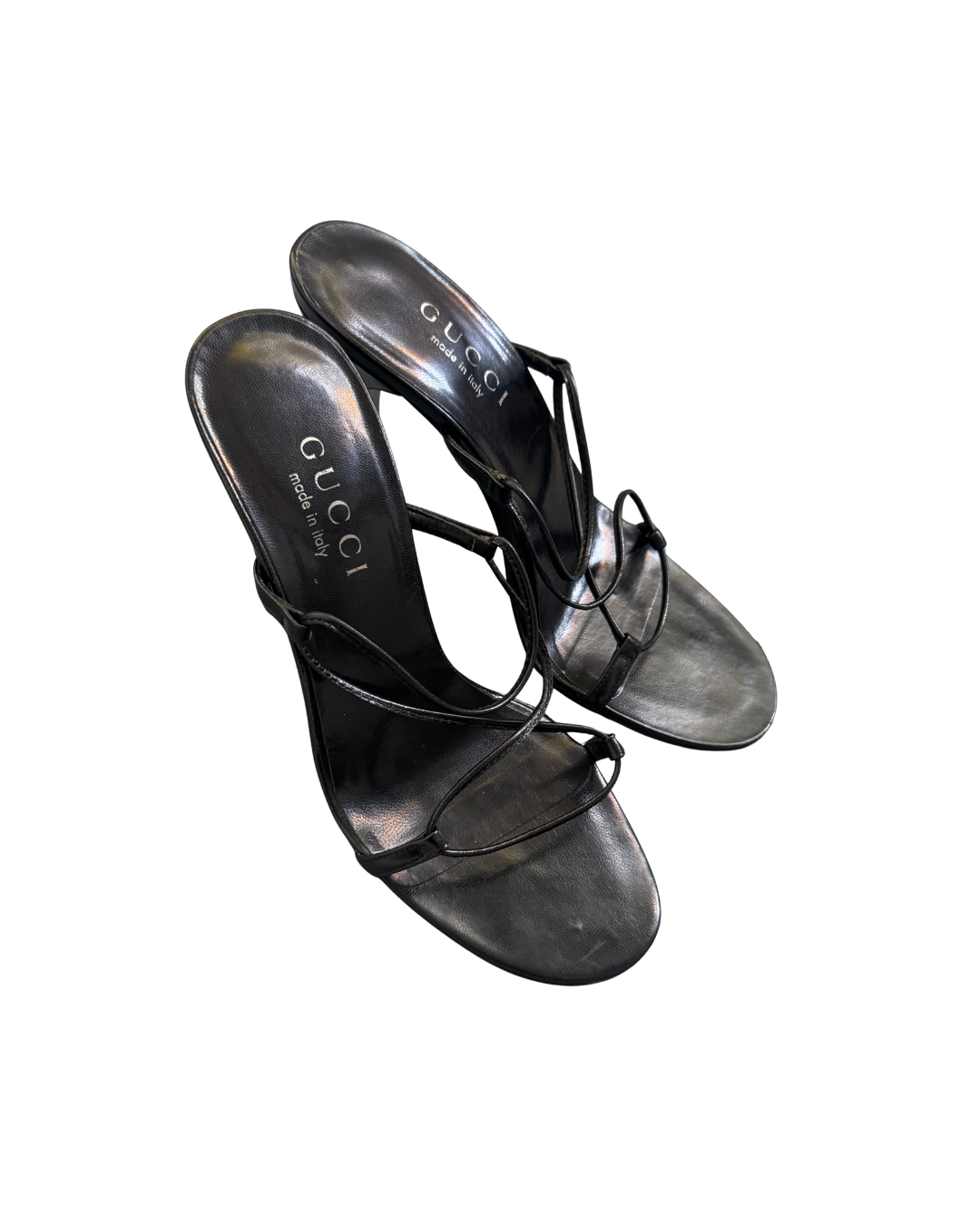 Gucci Black Strappy Sandal Heels