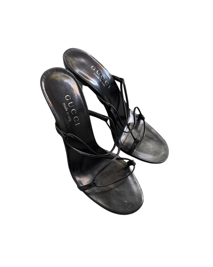 Gucci Black Strappy Sandal Heels