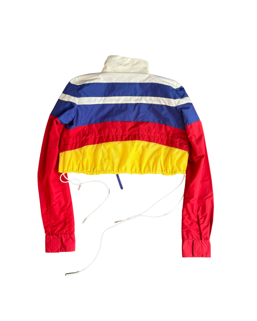 Dsquared² Color Block Cropped Windbreaker Jacket